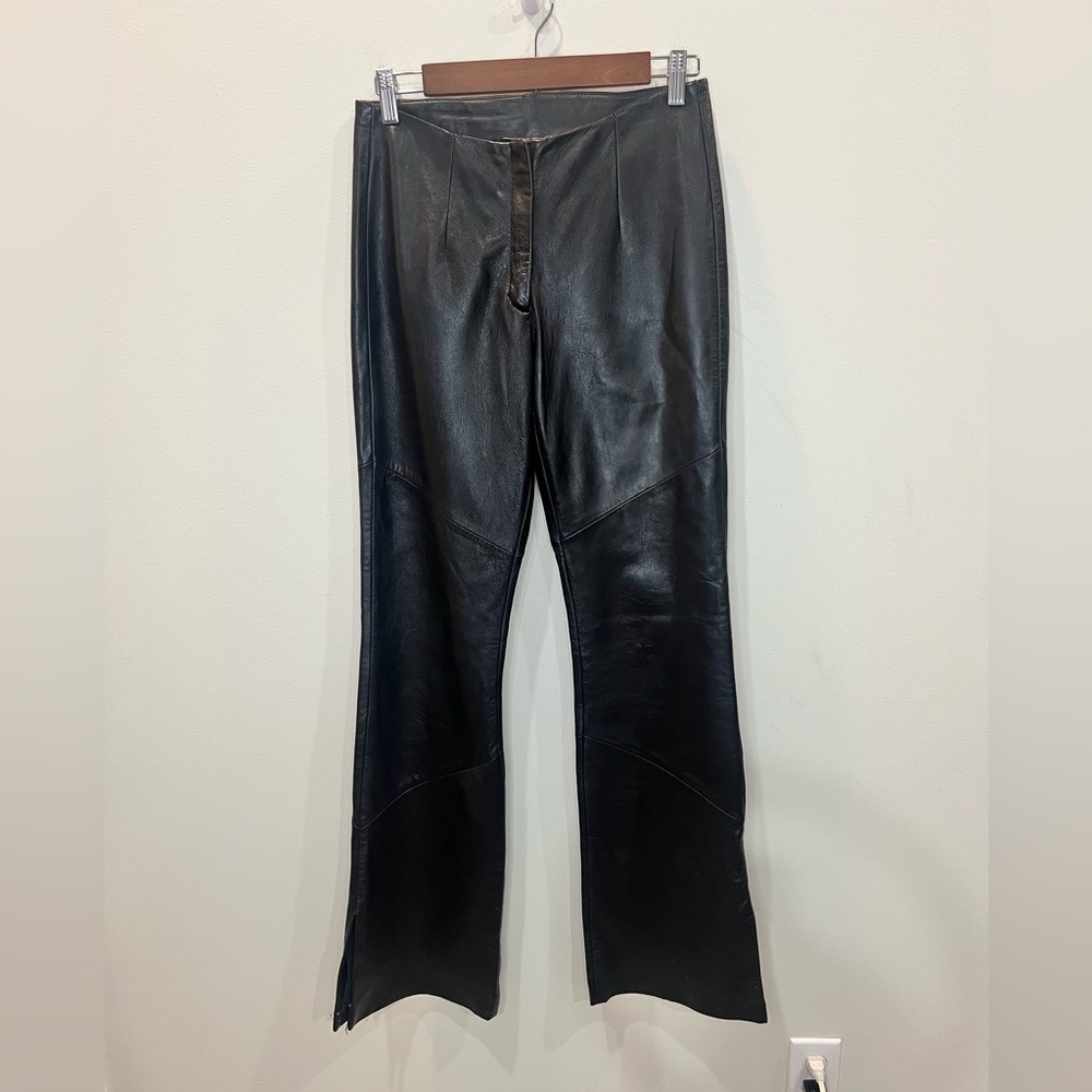 Vintage Wilson's Pelle Studio 100% Leather Motorcycle Flare Pants Women's Size 4